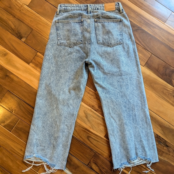 Avec Les Filles Cropped Wide Leg Distressed Jeans - Size 28 - Picture 2 of 4